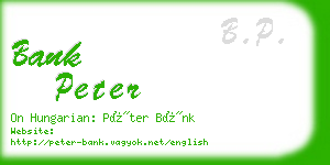 bank peter business card